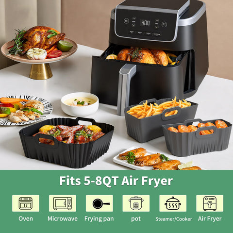 HOMELYLIFE Ninja AF141 AF142 AF181 square liner for dual zone cooking