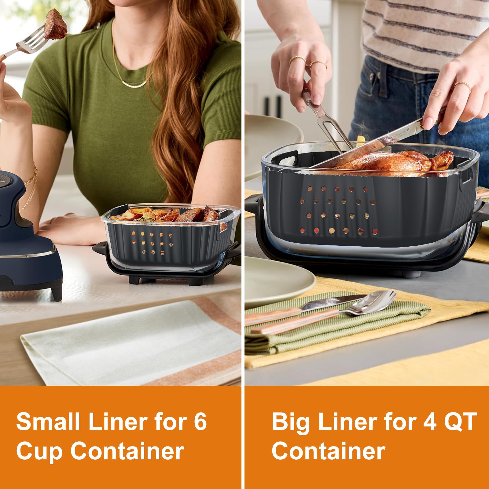 HOMELYLIFE two-piece set fits Ninja Crispi FN101 containers securely