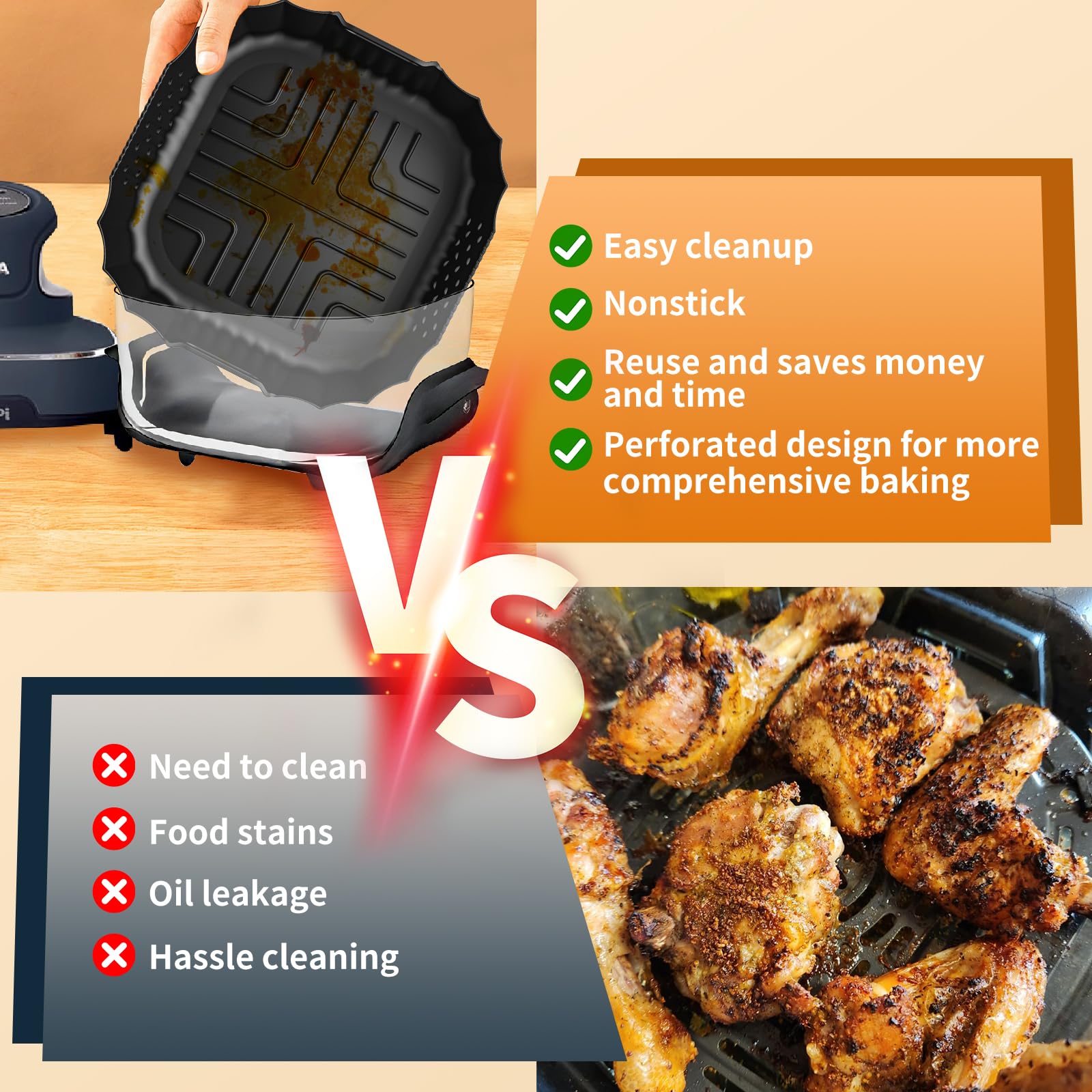 HOMELYLIFE versatile use across microwave, oven, and air fryer