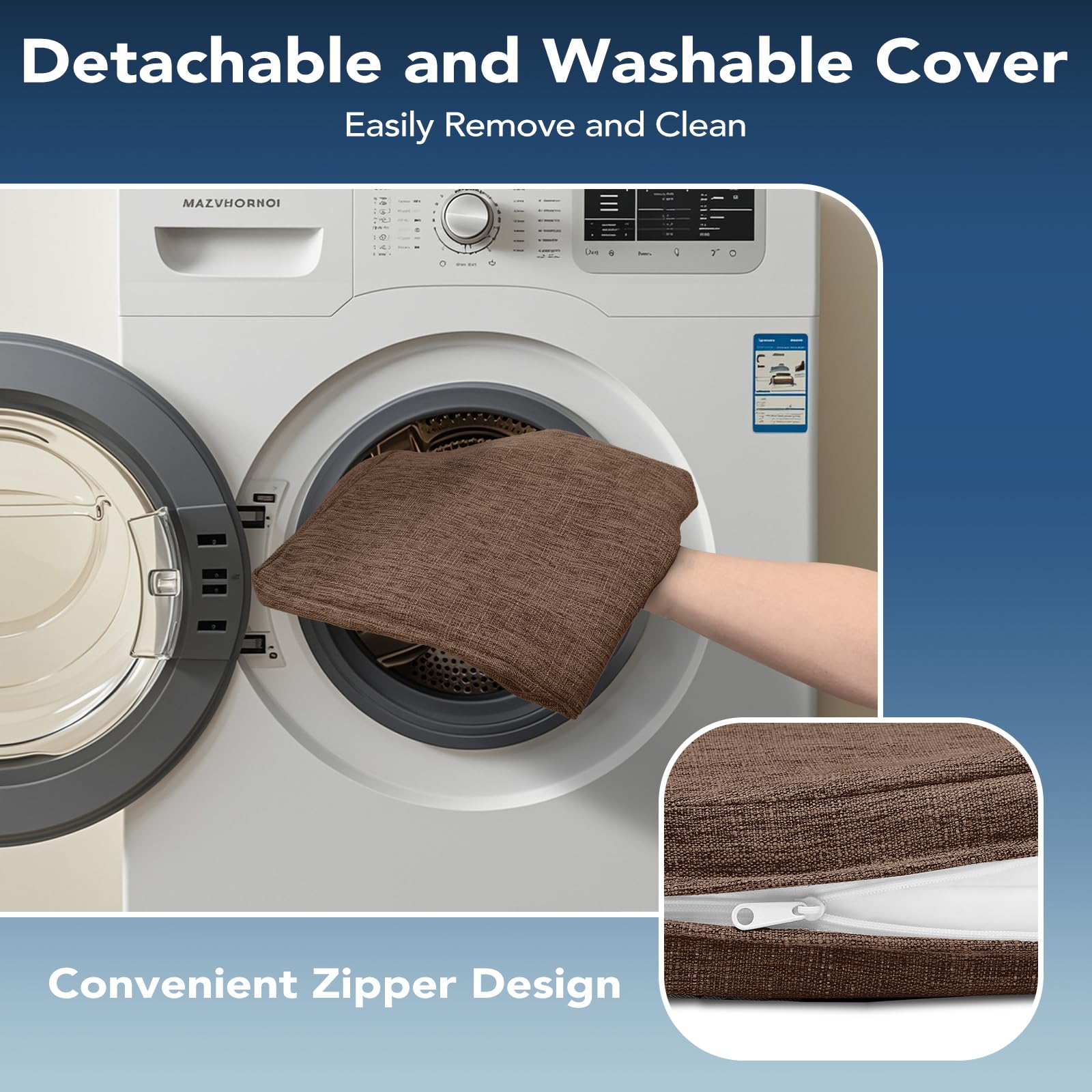 HOMELYSIAN chair cushion non-slip silicone bottom keeps cushions stable.