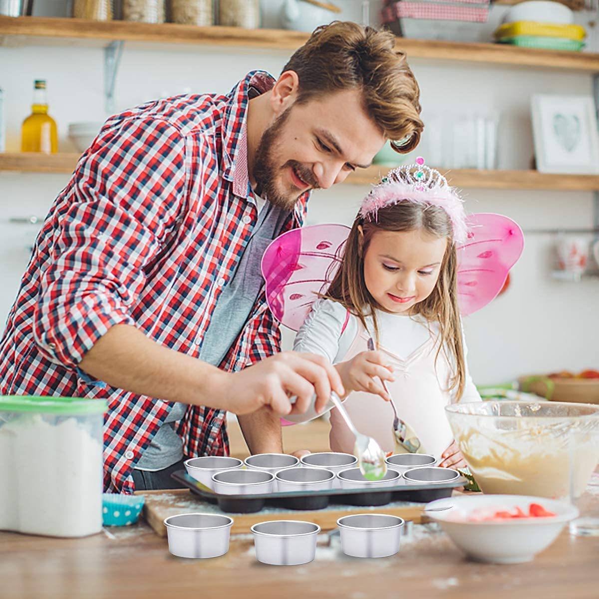 HomeMall mini dessert pan versatile for cupcakes, quiches, or mini pizzas.