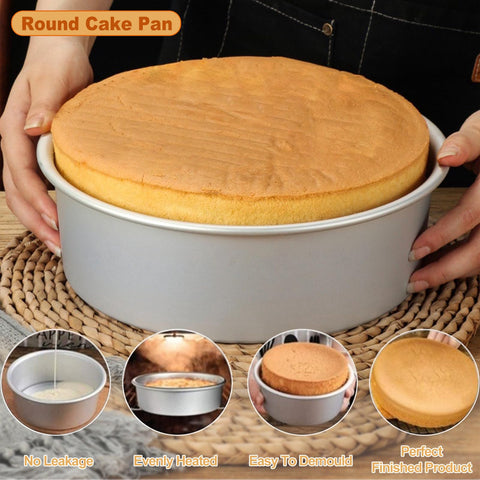 HomeMall 10-inch round cake pan with 3-inch depth for large desserts.