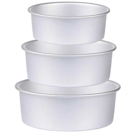 HomeMall 6-inch round cake pan with 3-inch depth for even baking.