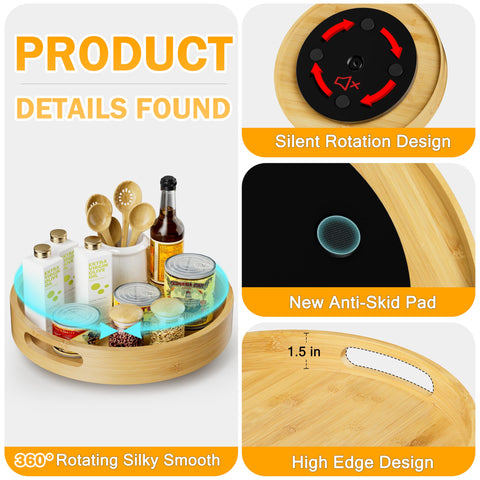 Homerays Lazy Susan ideal for refrigerators and countertops to organize daily essentials