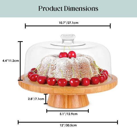 Homeries bamboo cake stand used for baking goods display.