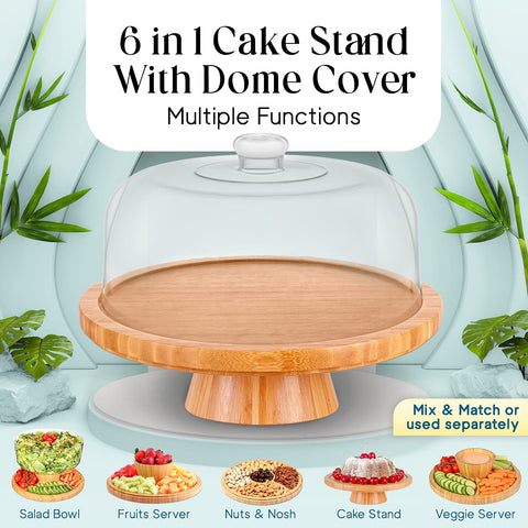 Homeries bamboo stand with lid used as a serving plate for appetizers.