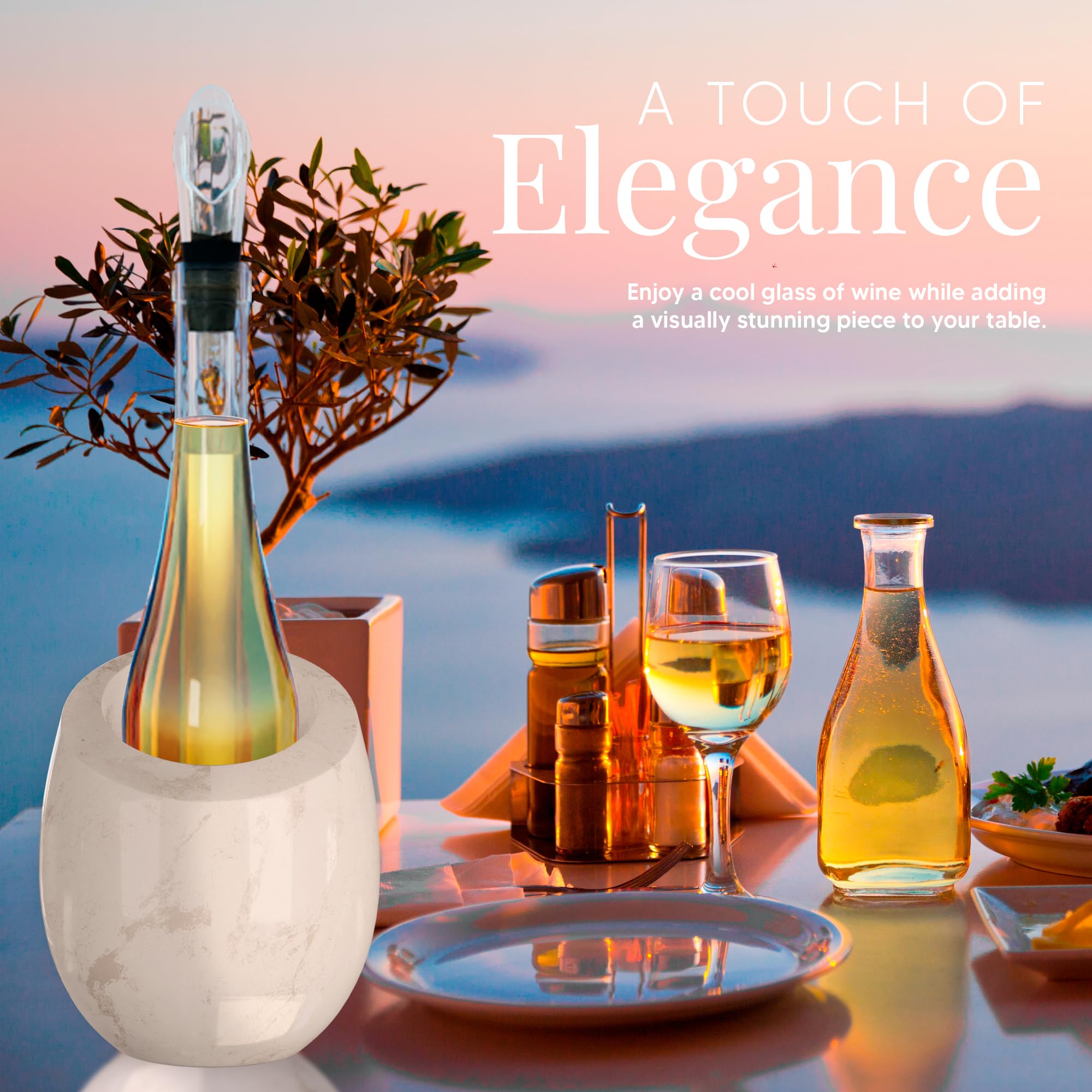 Homeries Marble Wine Chiller Bucket gift-ready presentation adds style for wine lovers.
