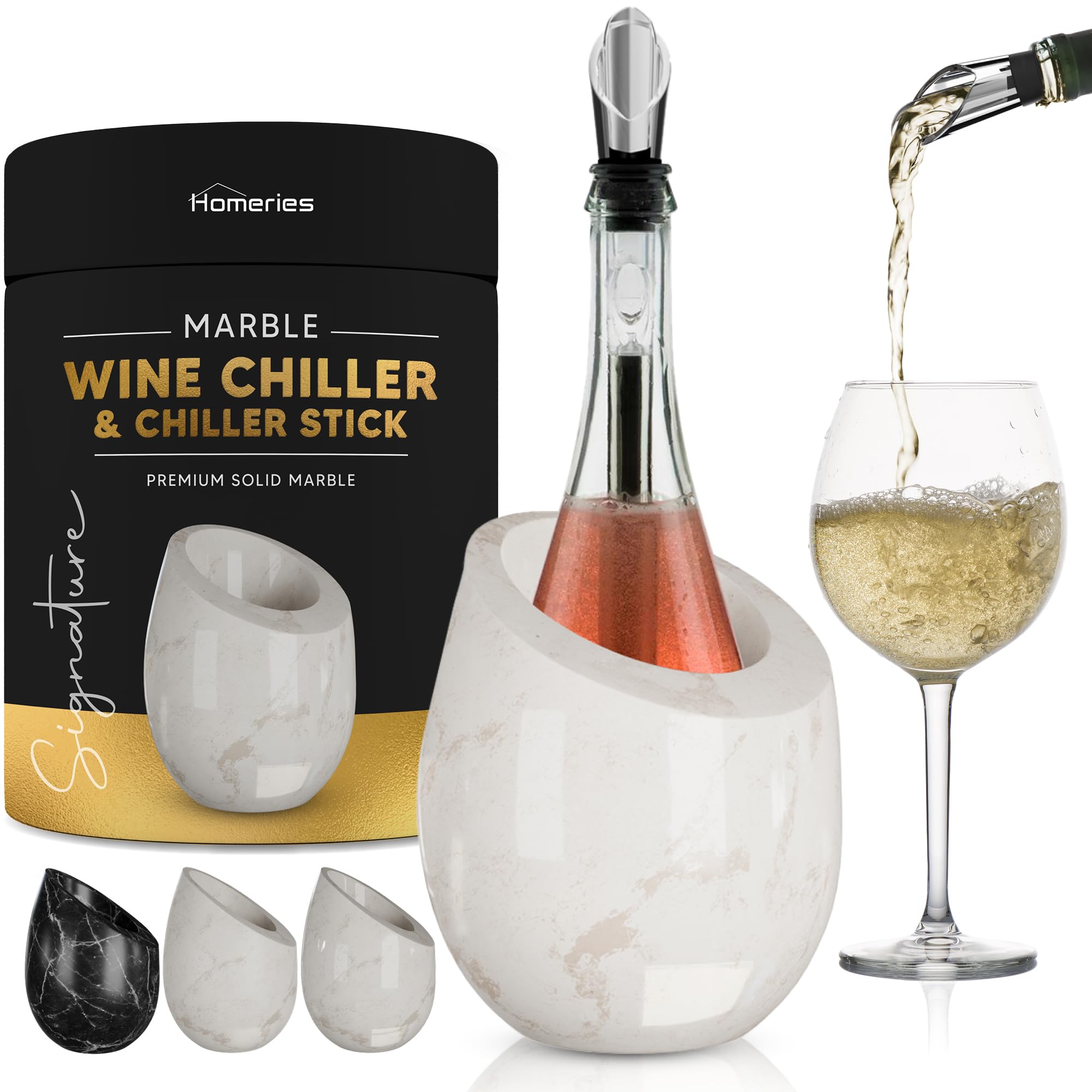Homeries Marble Wine Chiller Bucket portable and durable for parties and gatherings.