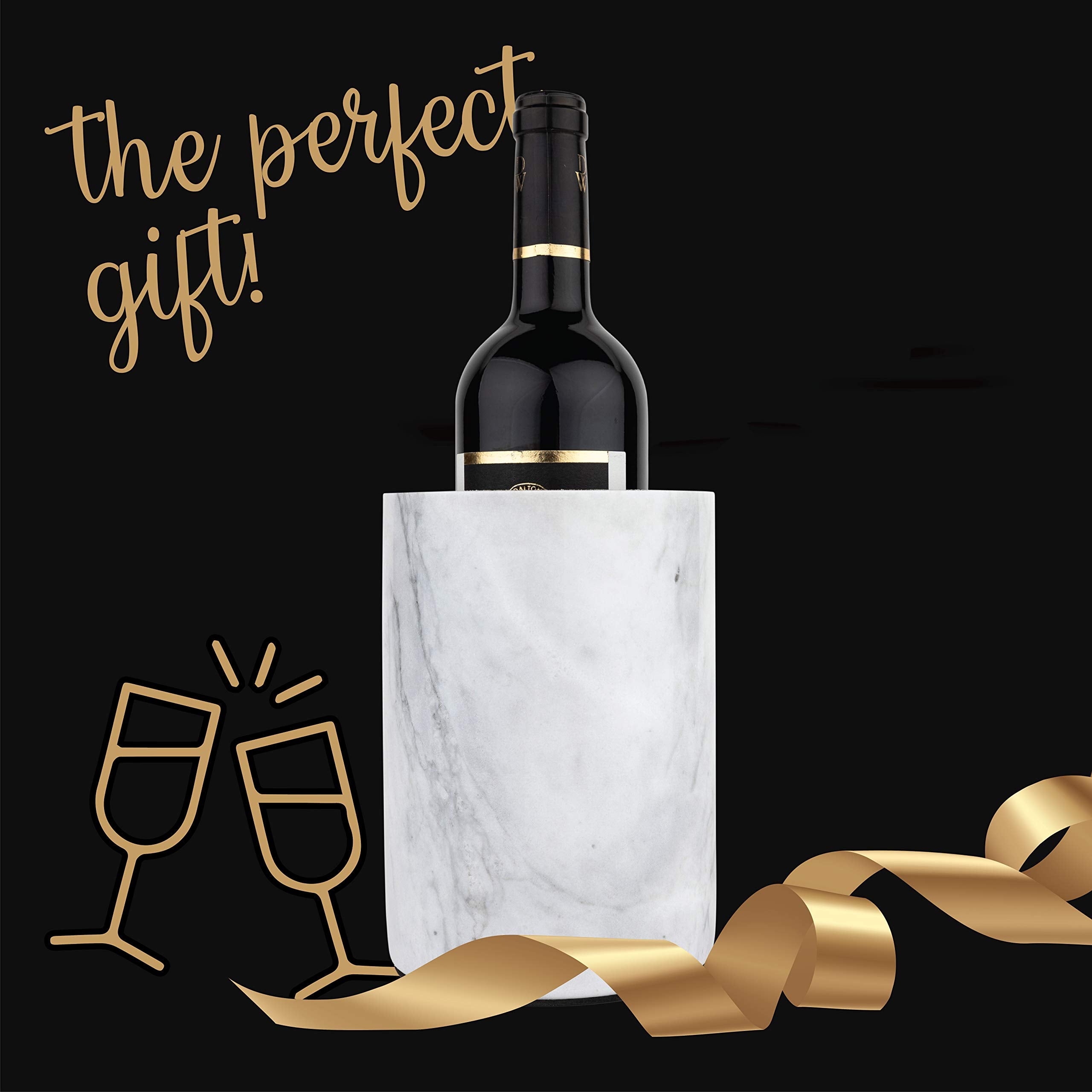 Homeries Marble Wine Chiller Bucket tabletop use keeps beverages cool with style