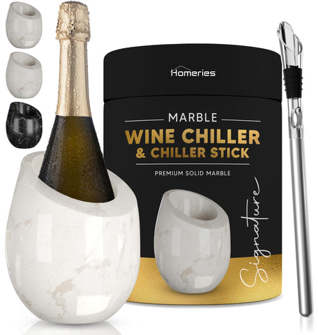 Homeries Marble Wine Chiller Bucket versatile use doubles as vase or utensil holder.