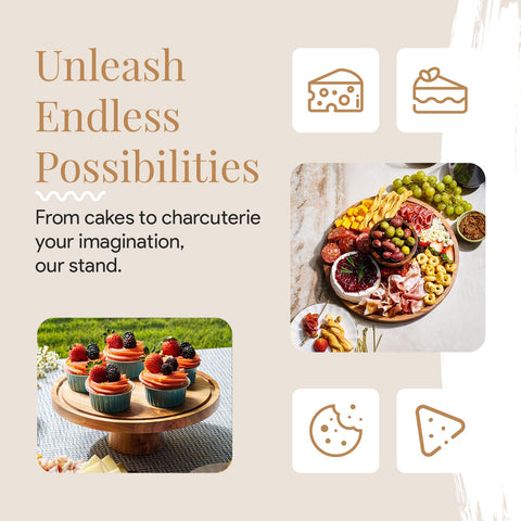 HOMESPHERE acacia stand doubles as a chic charcuterie board for entertaining