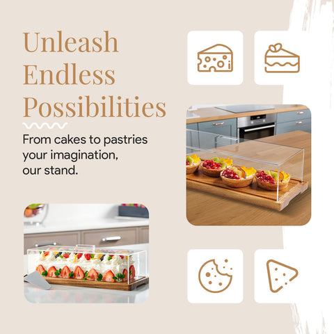HOMESPHERE serving platter with lid enhances display for pastries and bread.