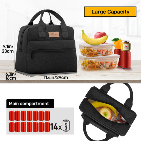 Homespon main compartment fits lunch container and drinks with room to spare