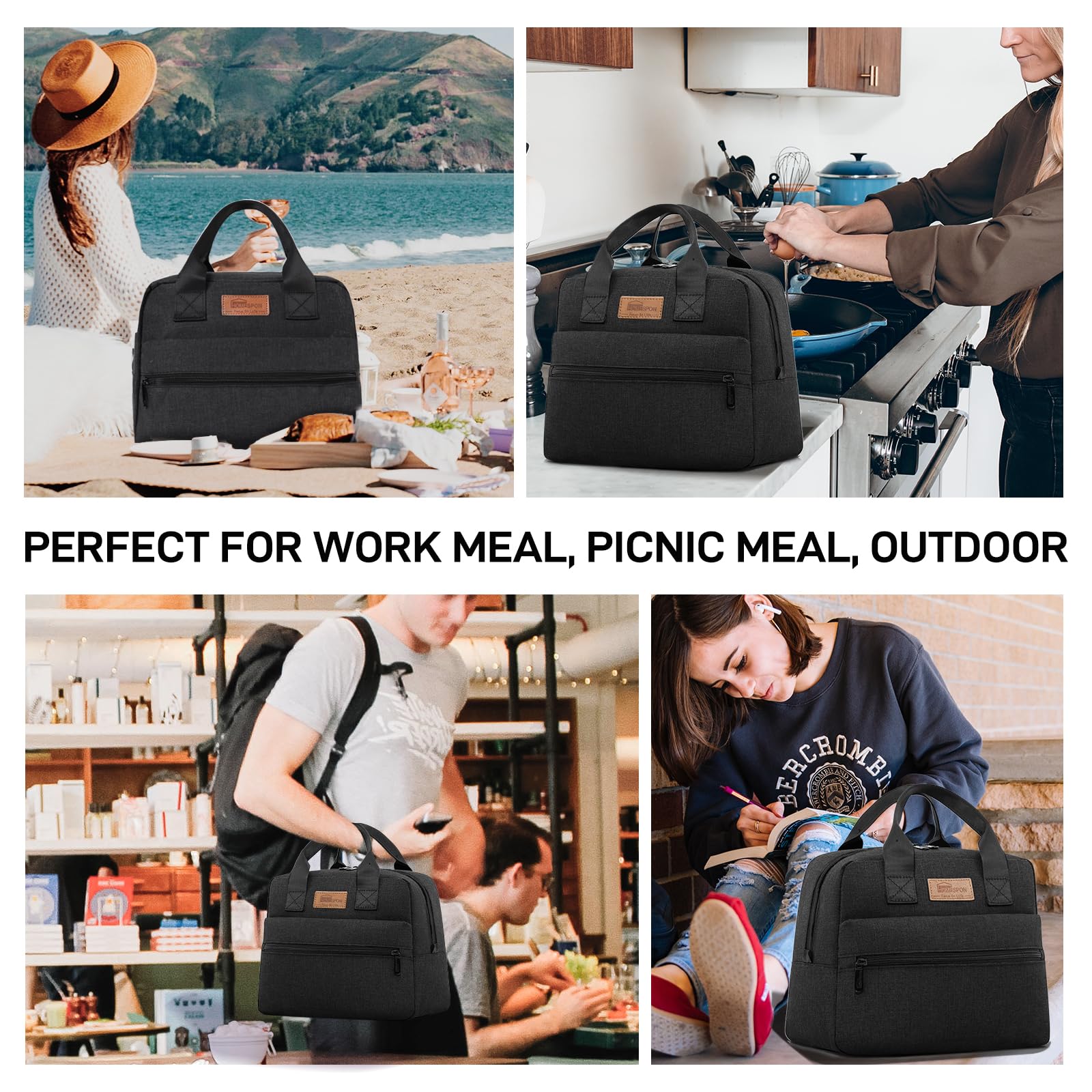 Homespon nylon handles offer a durable, comfortable grip for daily commuting