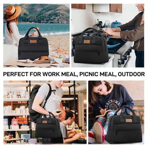 Homespon nylon handles offer a durable, comfortable grip for daily commuting