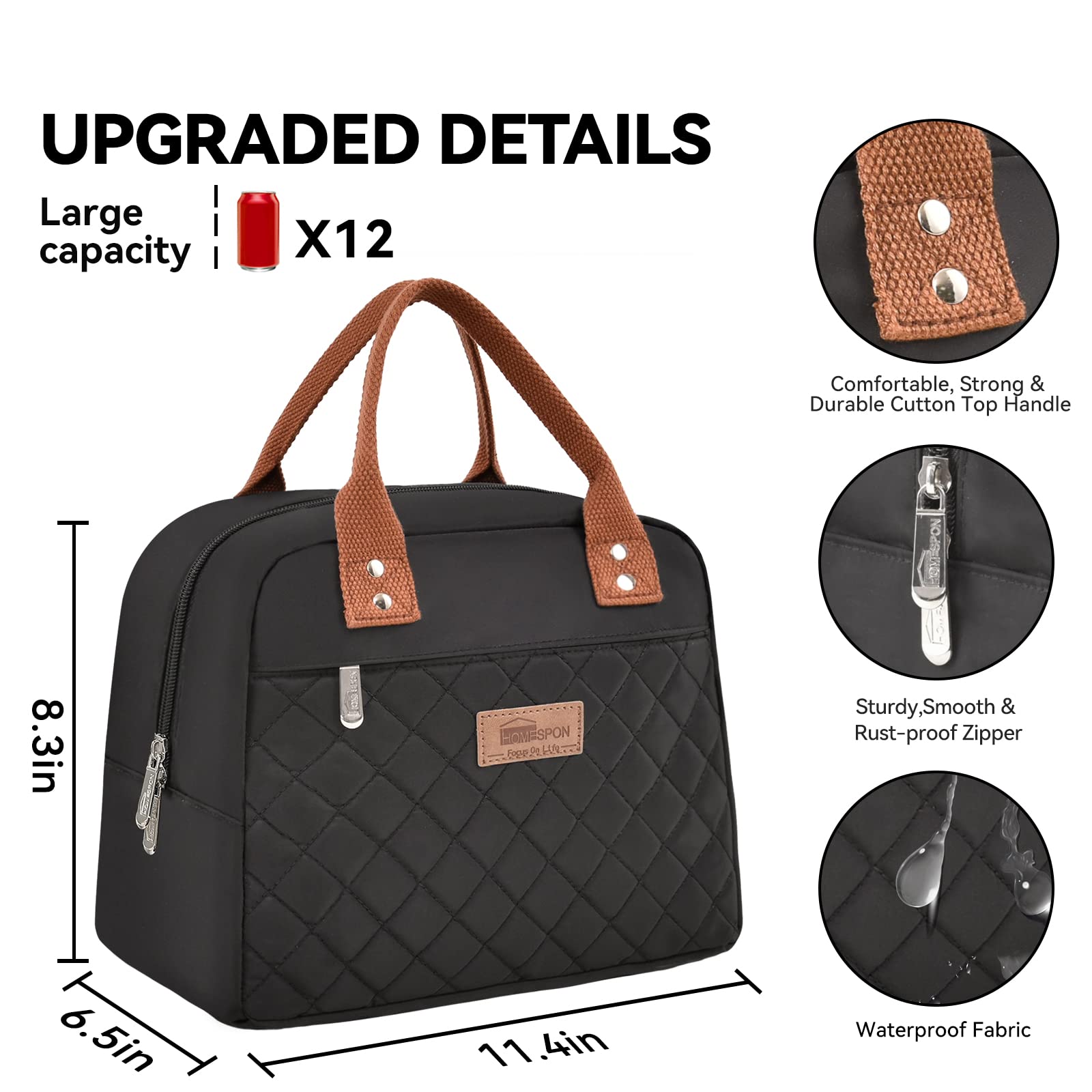 HOMESPON nylon-reinforced handles provide durable carrying for all-day use