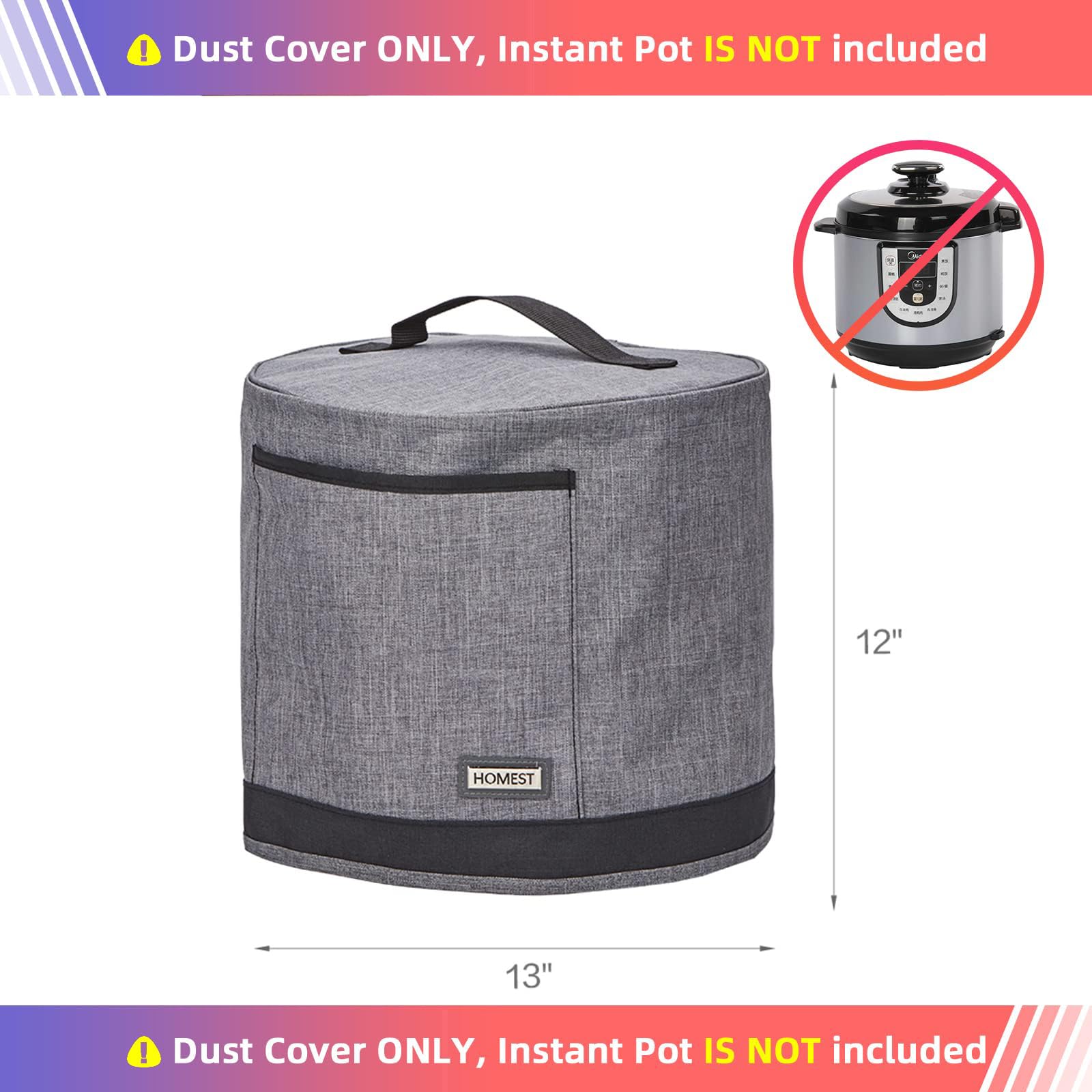HOMEST 6-quart compatible cover fits multiple Instant Pot models.