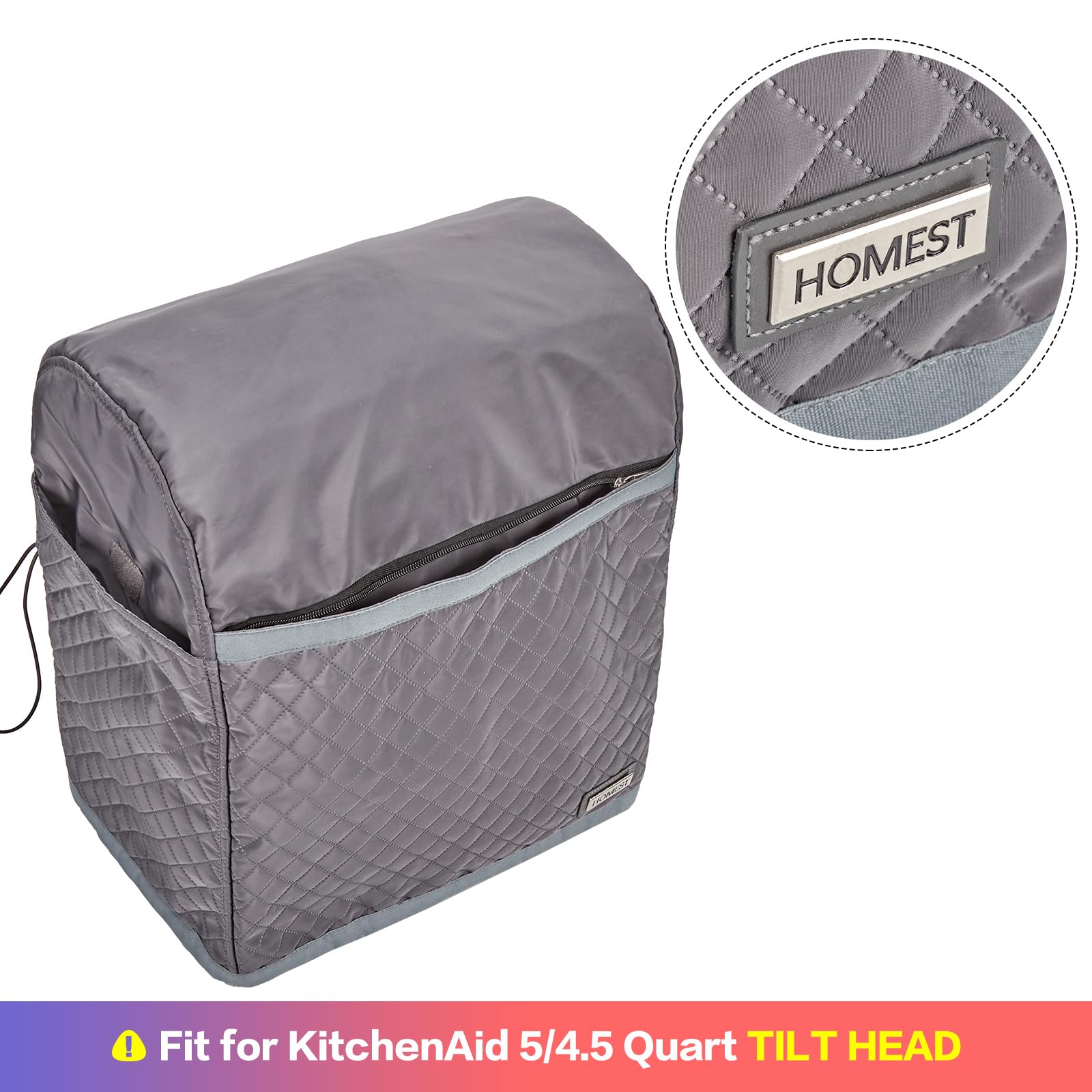 Quilted protection plus secure pockets keeps your mixer ready for use