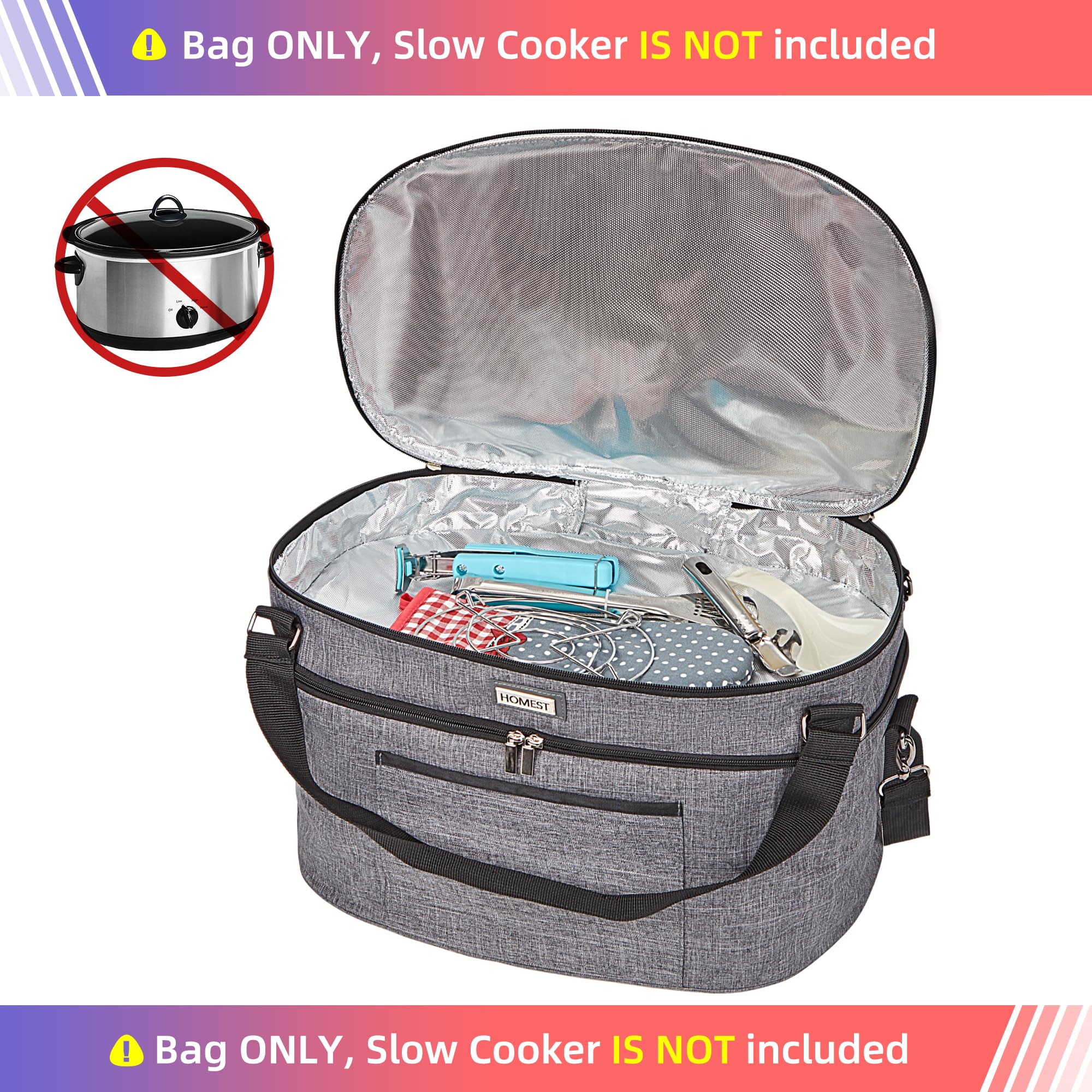 HOMEST bag top compartment ideal for utensils or recipes
