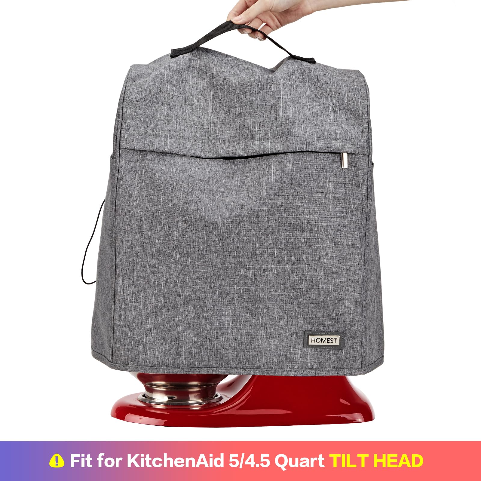 HOMEST dust cover with roomy pockets keeps manuals and tools organized.