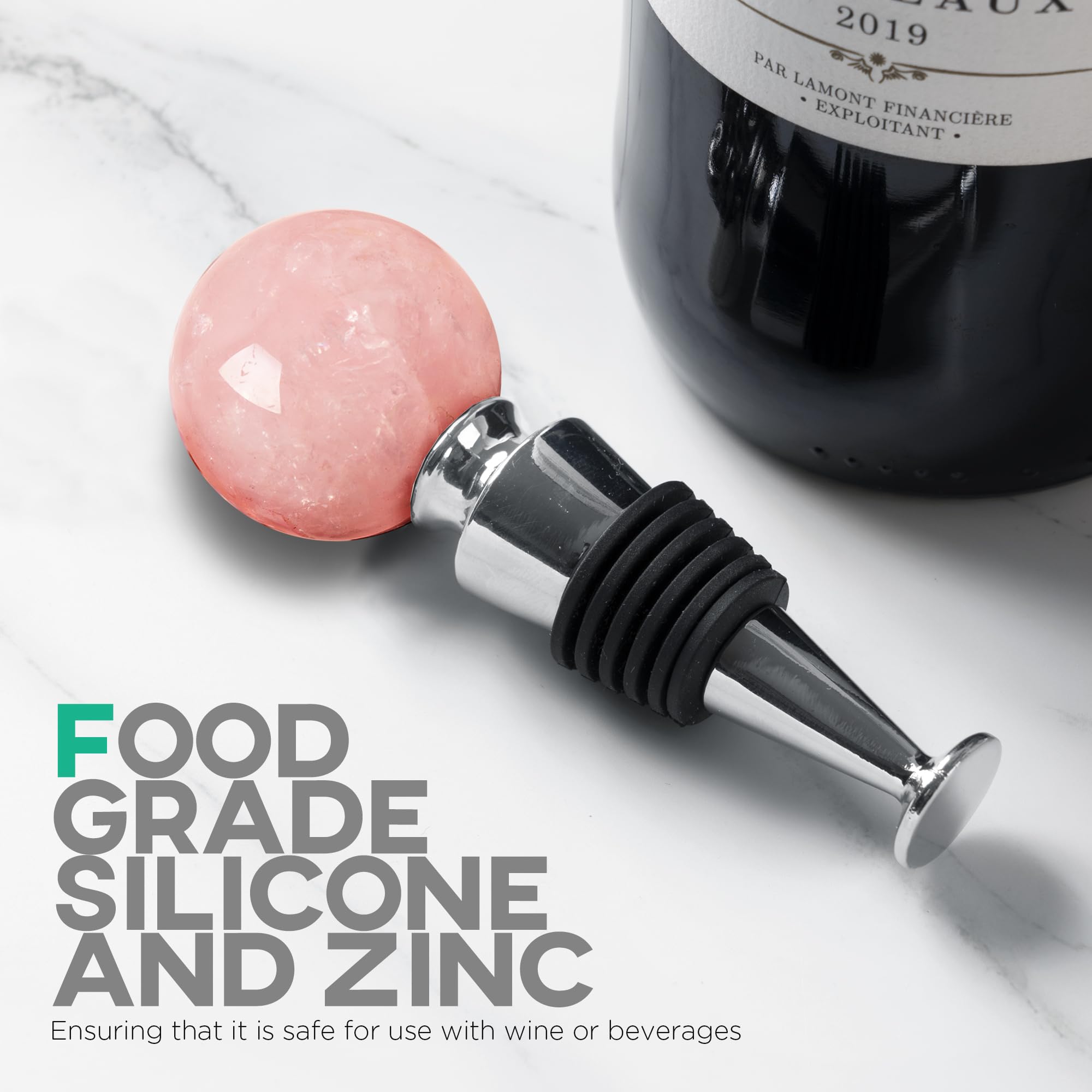 Bar and restaurant setup featuring Homestia wine stopper on bottle