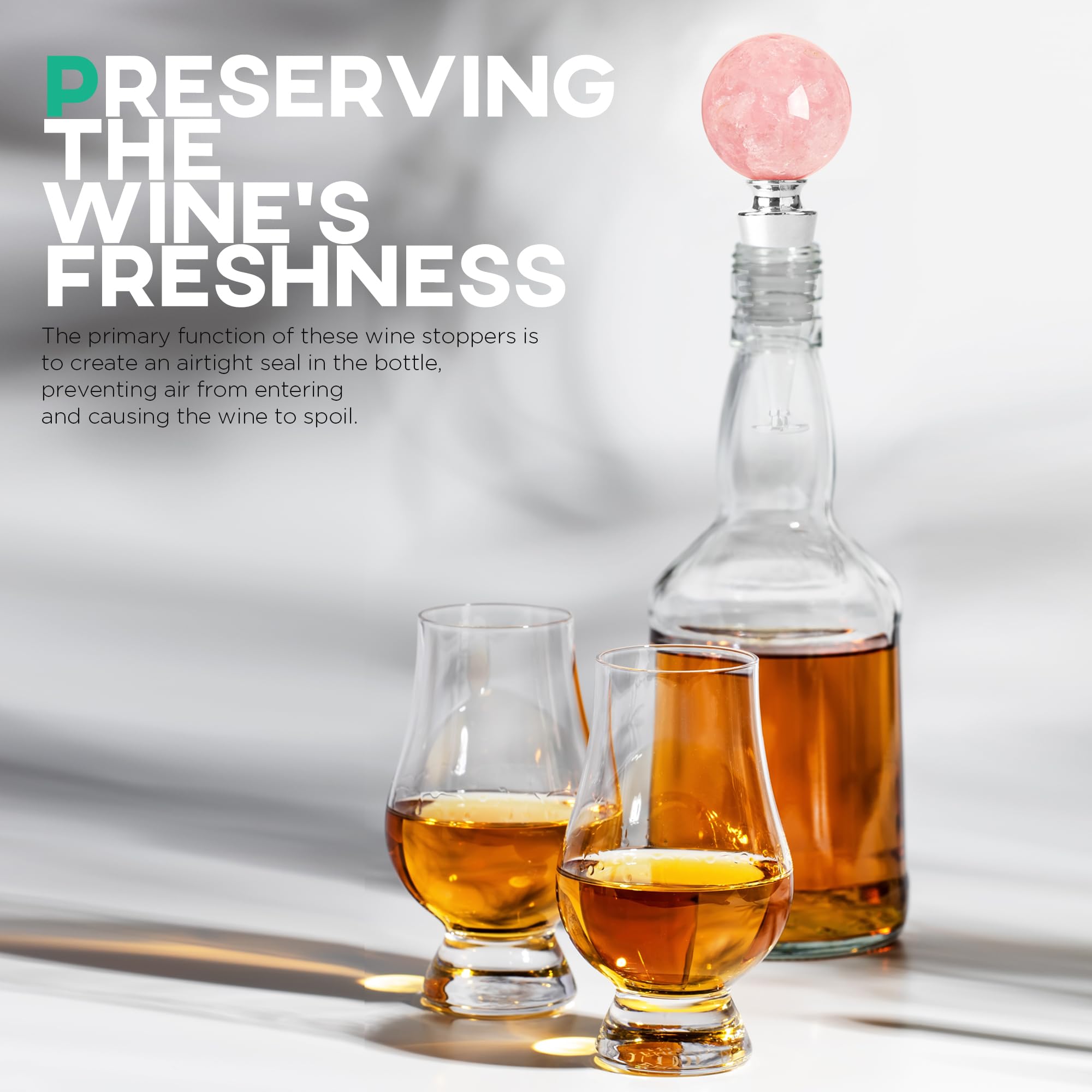 Crystal-like Homestia wine stopper with delicate design for upscale presentation