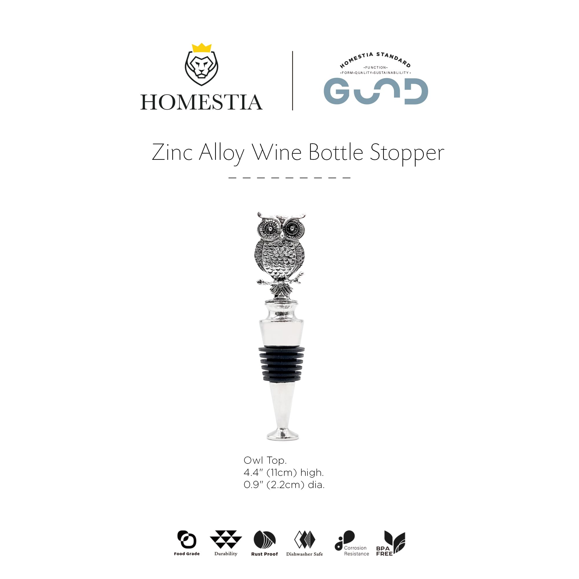 Homestia Holiday Owl Stopper adds charm and preserves drinks.