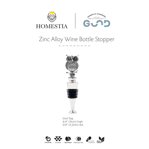 Homestia Holiday Owl Stopper adds charm and preserves drinks.