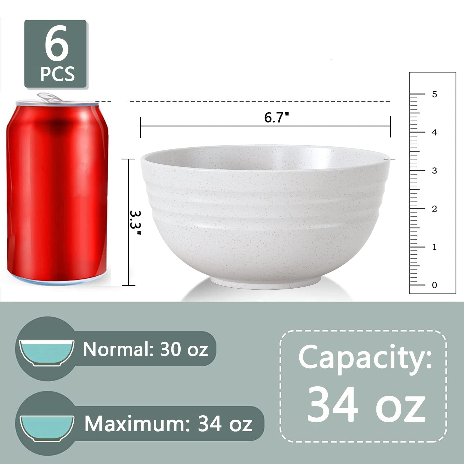 Homestockplus 34oz big salad bowl perfect for greens and toppings.