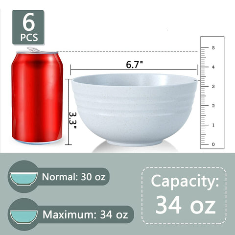 Homestockplus six-pack bowls, lightweight and durable for family use