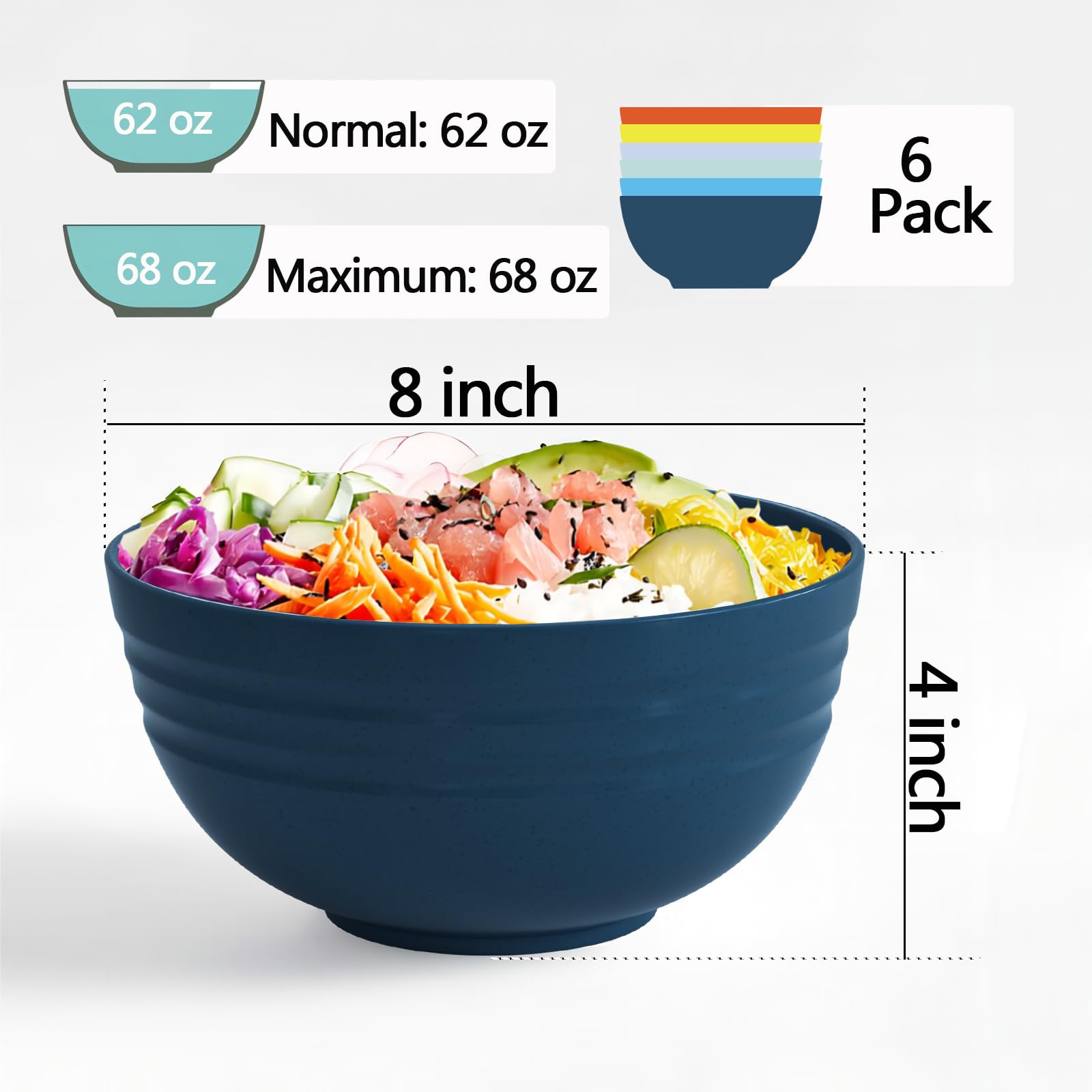 Homestockplus ramen bowl large 68 oz ideal for noodles and soups.