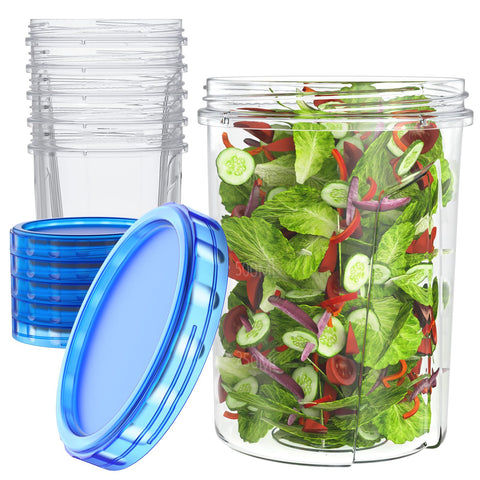 HOMETALL 32oz freezer container with blue lid for meal prep and stack storage