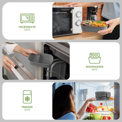 HOMETALL Bento Box is microwave, freezer, and dishwasher safe for busy days.