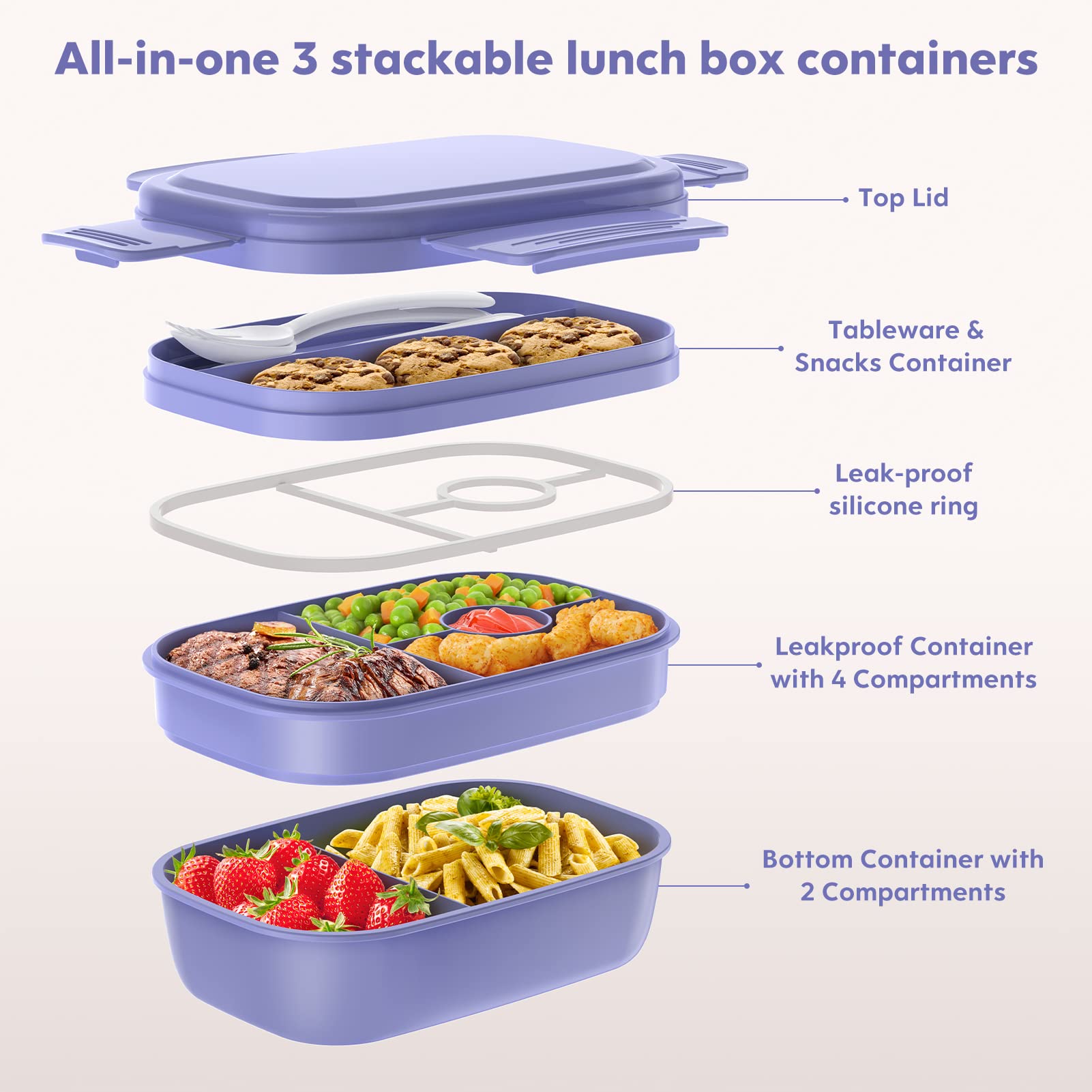 HOMETALL leak-proof design with silicone seal and clips prevents spills.