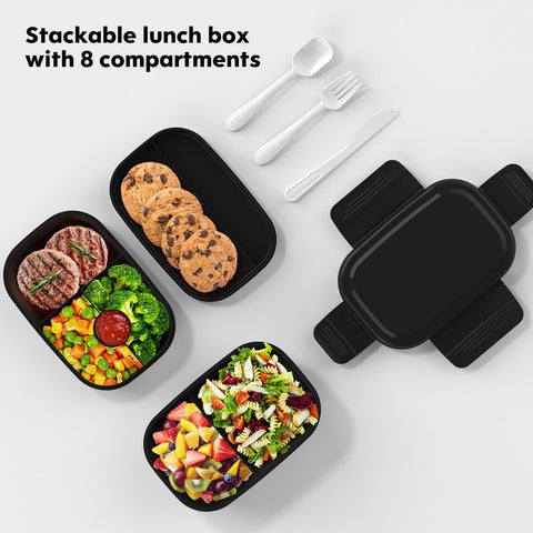 Three-layer stackable design from HOMETALL enables efficient meal prep.