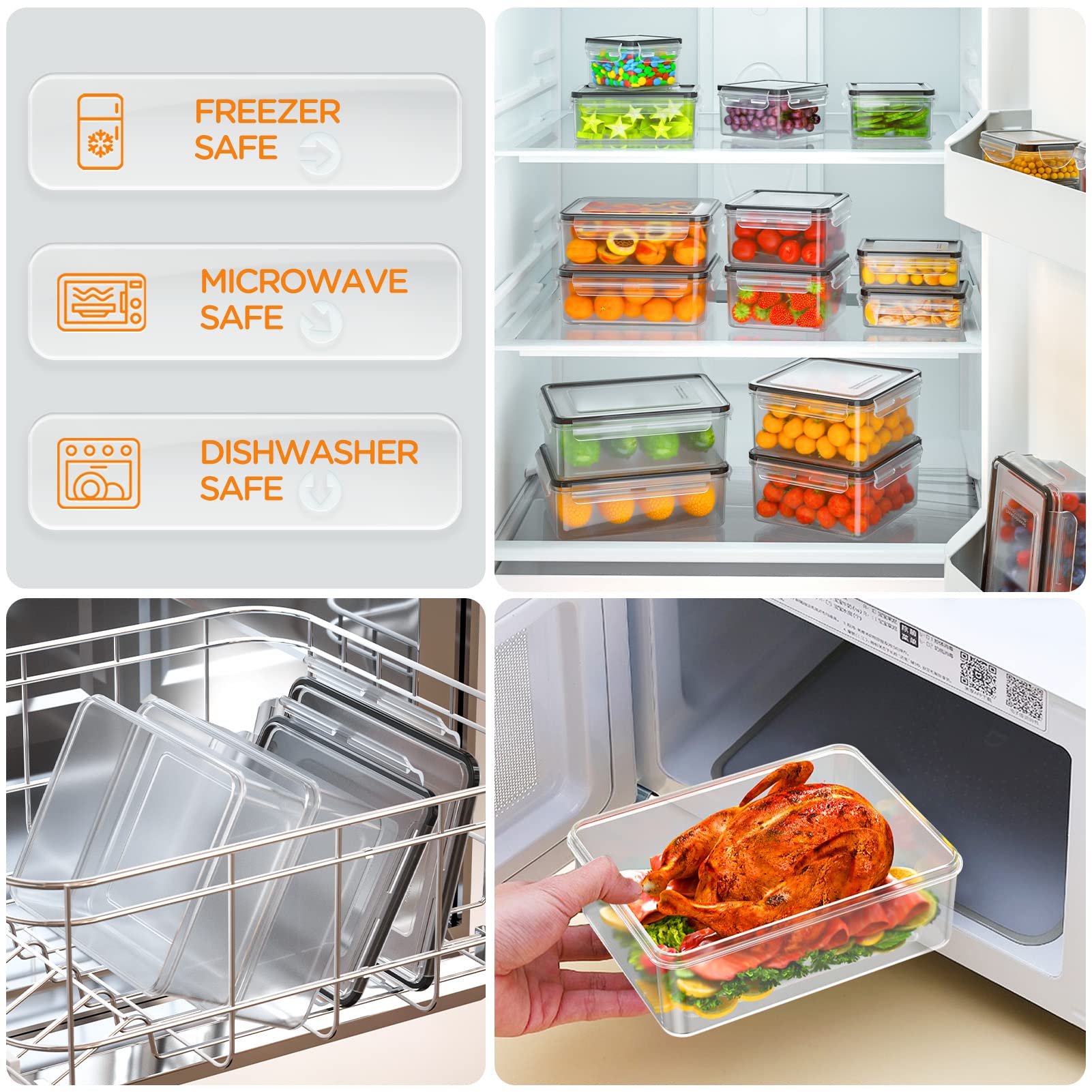 HOMETALL BPA-free PP plastic ensures safe, durable food storage
