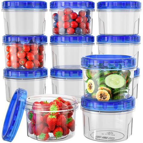 HOMETALL freezer container with twist lid for leakproof 16 oz storage