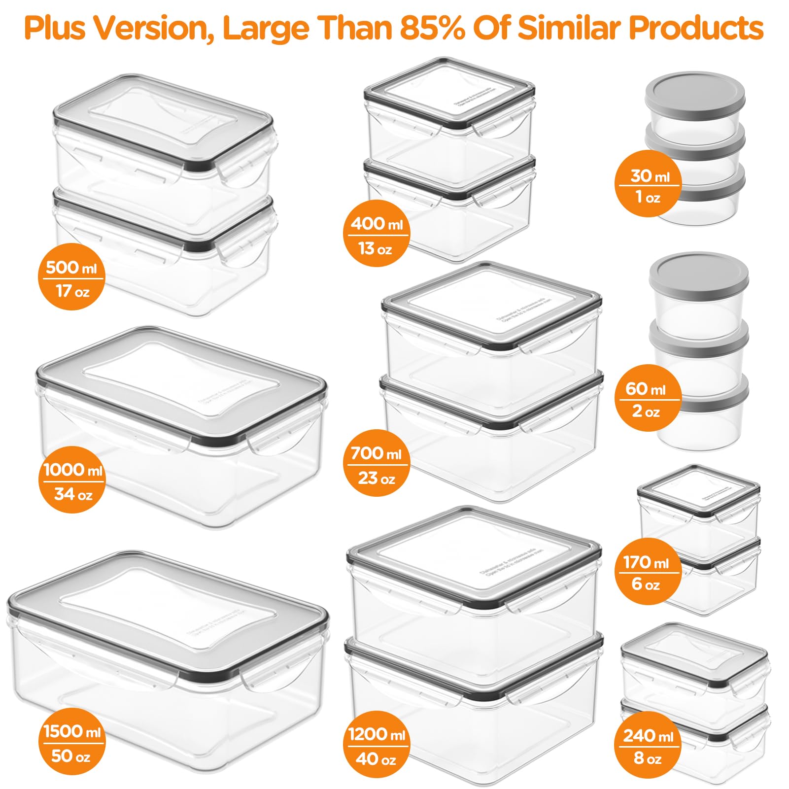 HOMETALL leak-proof airtight containers seal securely to prevent spills