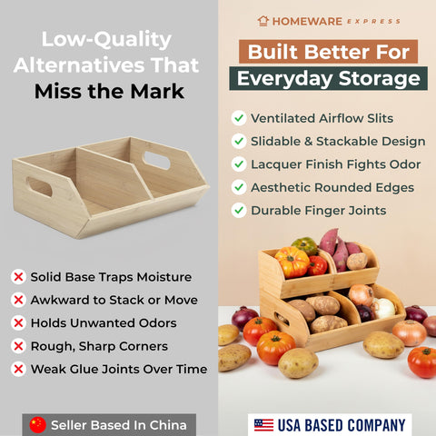 Homeware Express eco-friendly-bamboo-bin offers natural materials for sustainable storage.