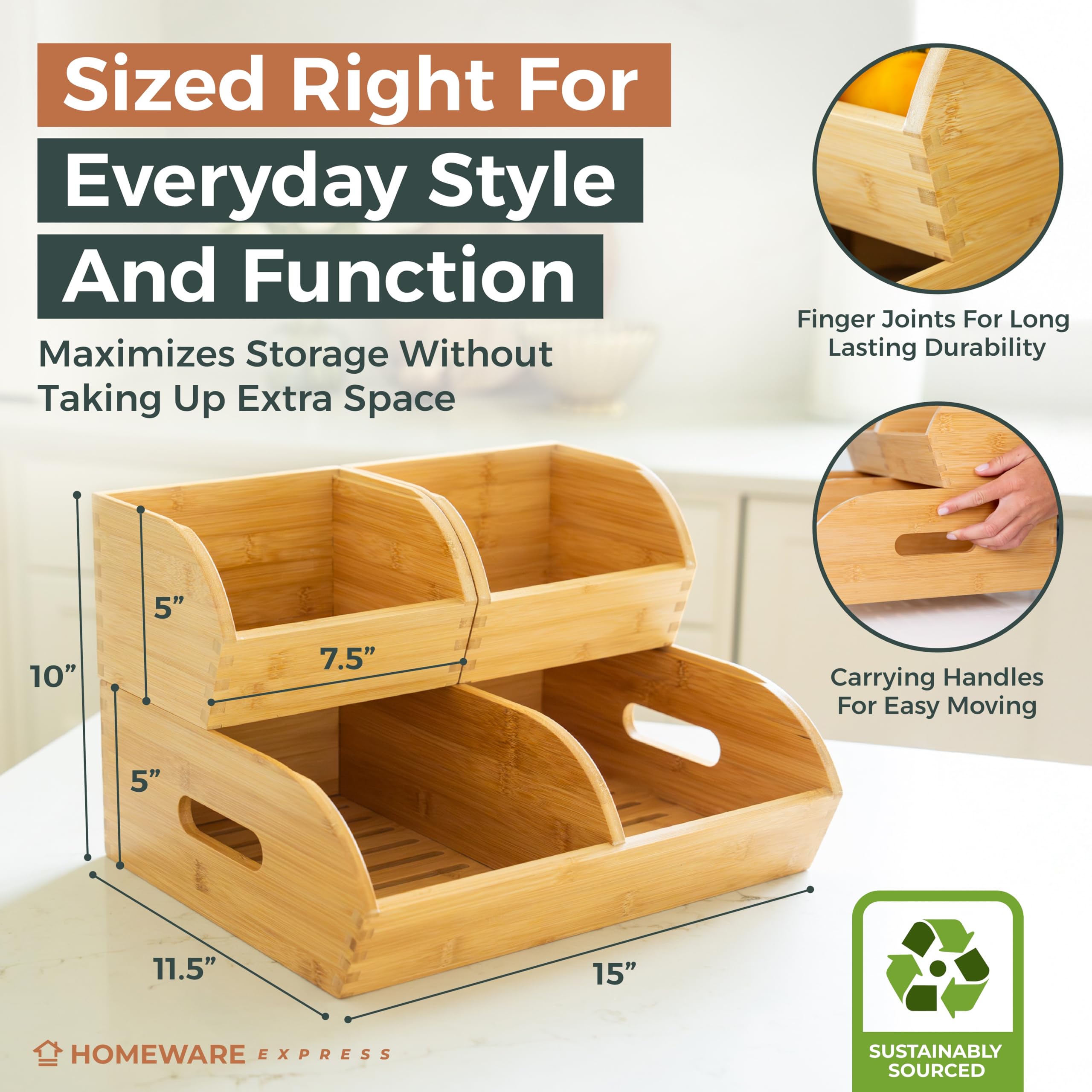 Homeware Express multipurpose-organization-container suits snacks, bread, or bathroom items.