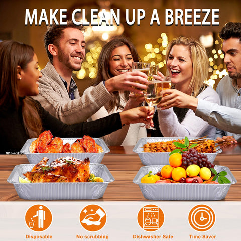 Homewarm 9x13 pans, disposable for quick cleanup after events or gatherings.