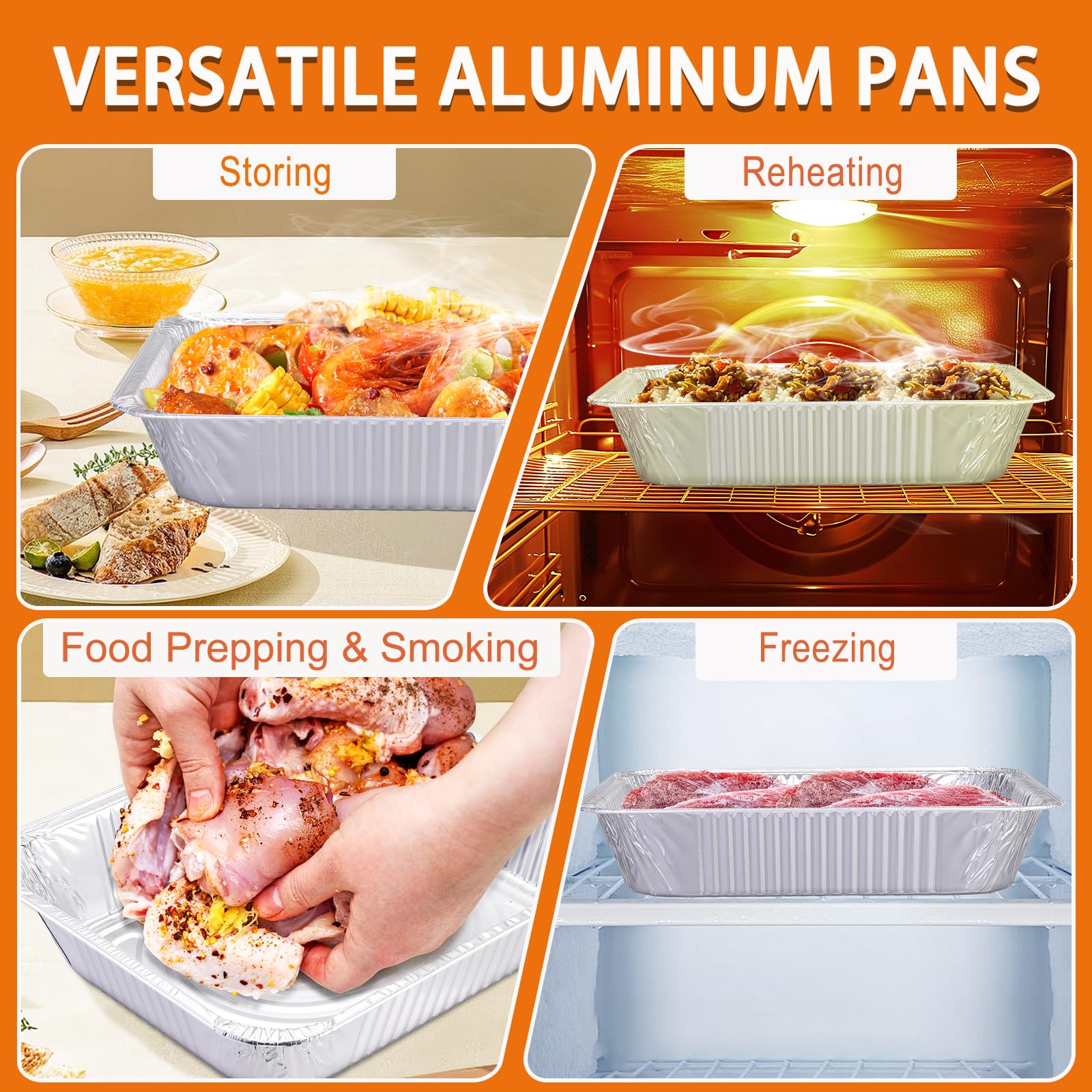 Homewarm 9x13 pans with heavy-duty aluminum for durable baking and serving.