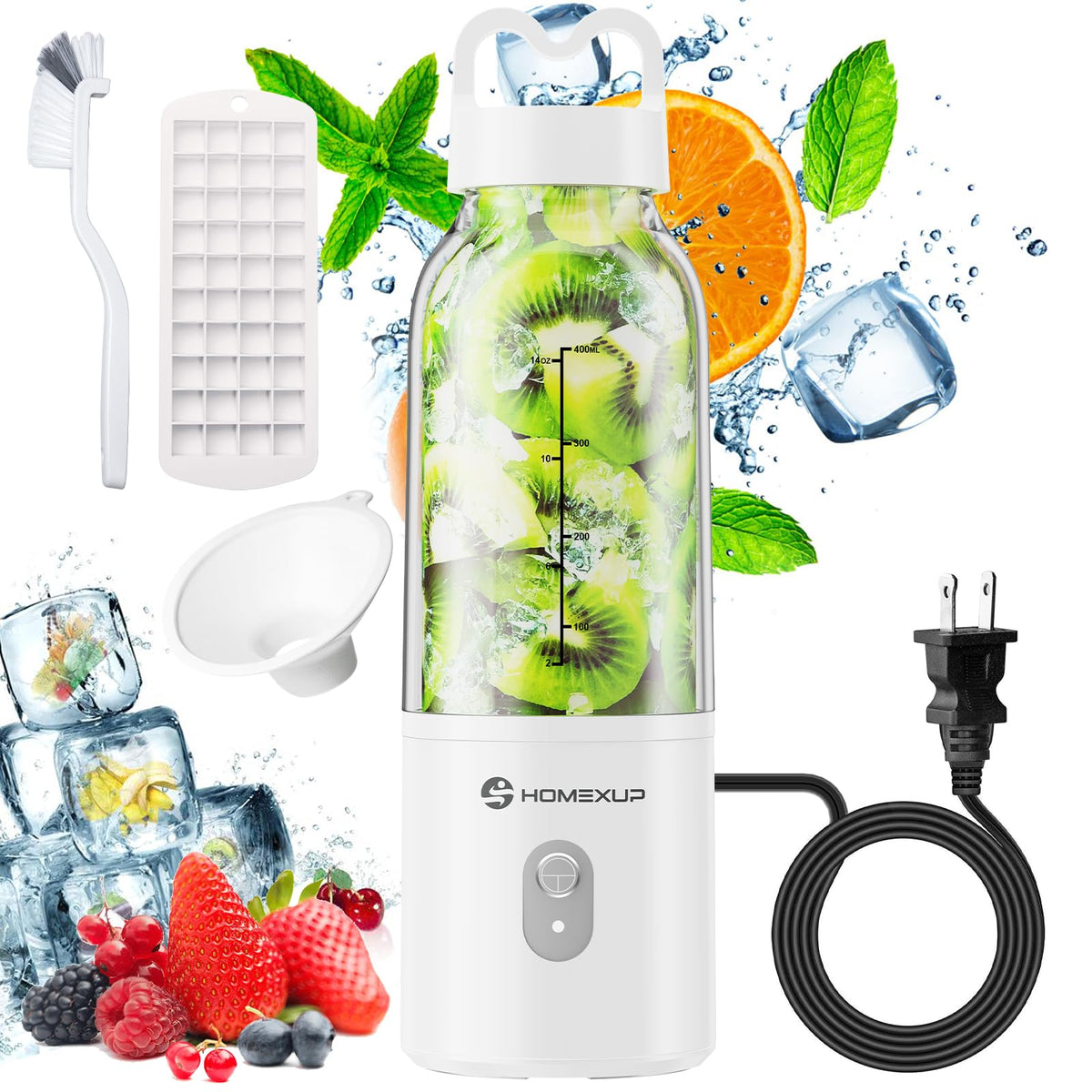 HOMEXUP portable blender front view for quick smoothies on the go
