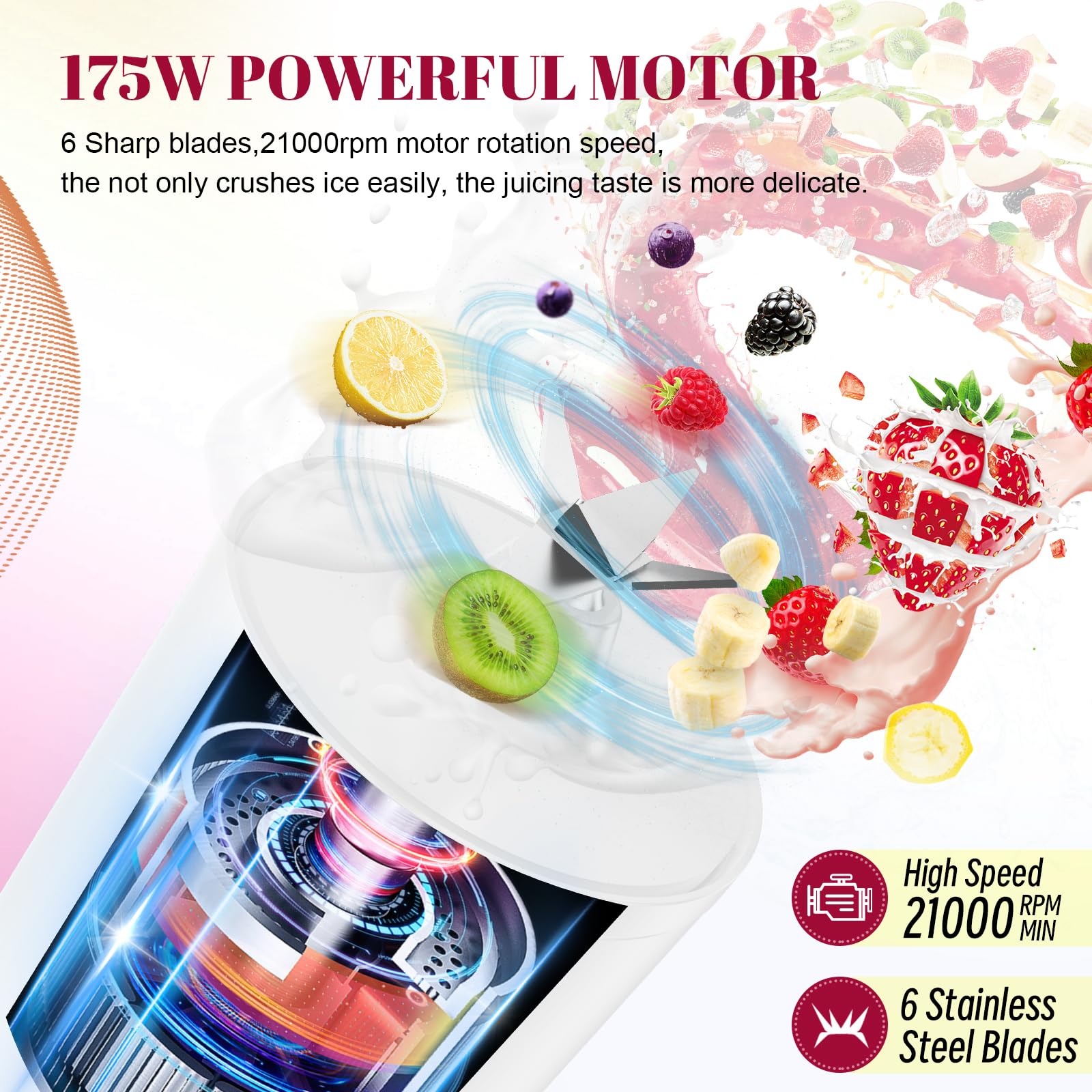 HOMEXUP blender cup detached showing easy cleaning
