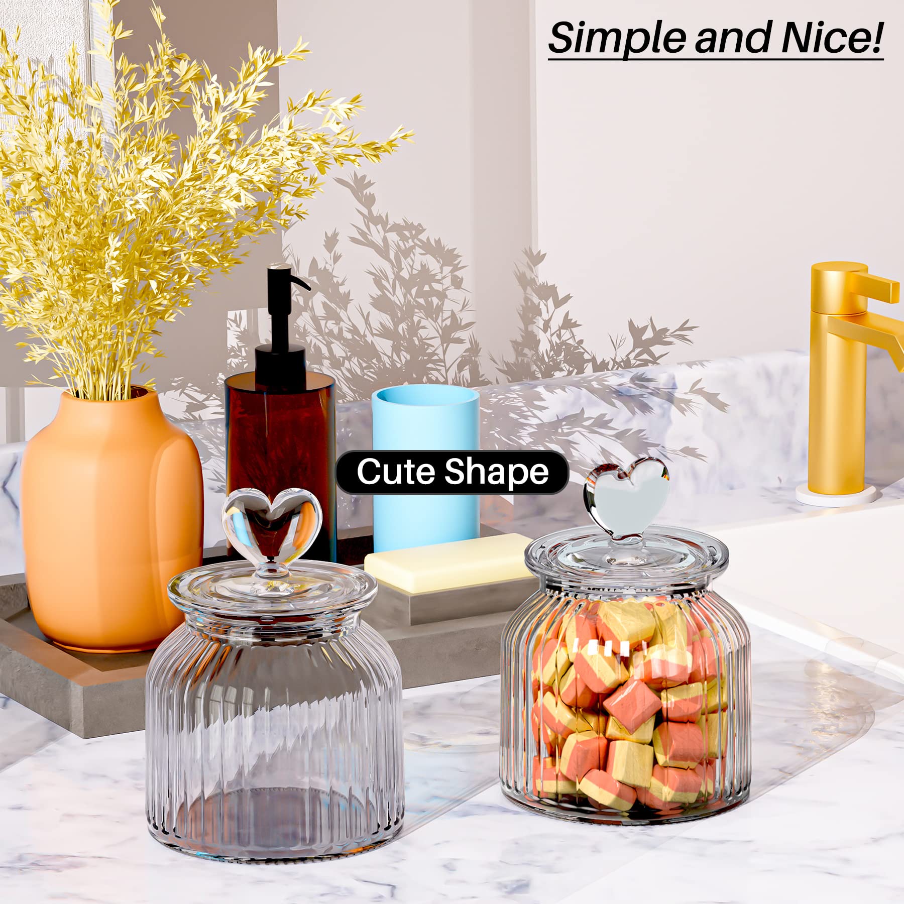 Vertical stripe wave design on a HomeyHoney glass canister