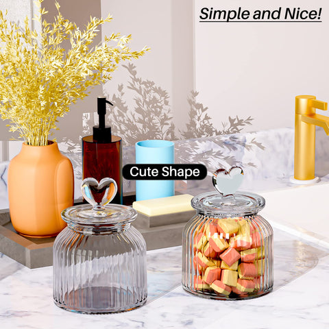 Vertical stripe wave design on a HomeyHoney glass canister