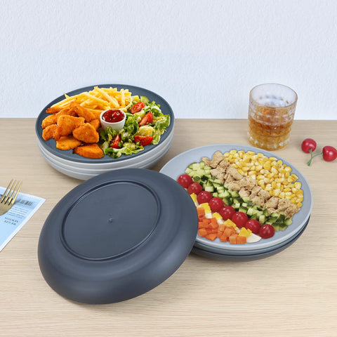 Homienly deep dinner plate ash black; lightweight yet sturdy for little hands.