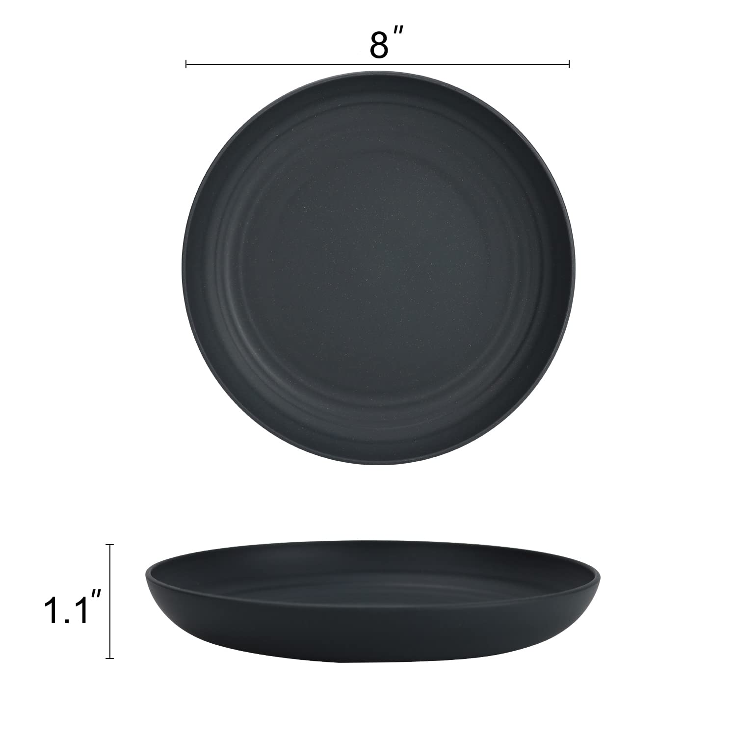 Homienly deep dinner plate slate grey; unbreakable design for busy families.
