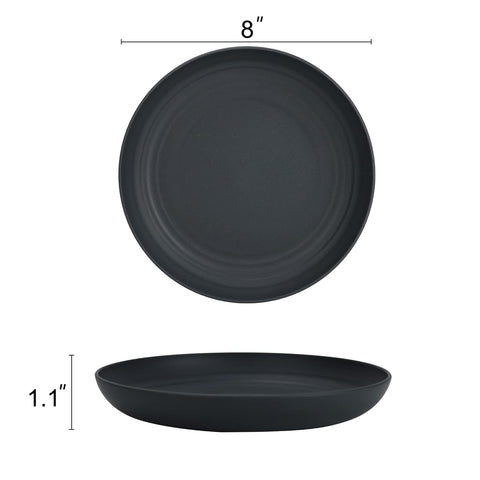 Homienly deep dinner plate slate grey; unbreakable design for busy families.