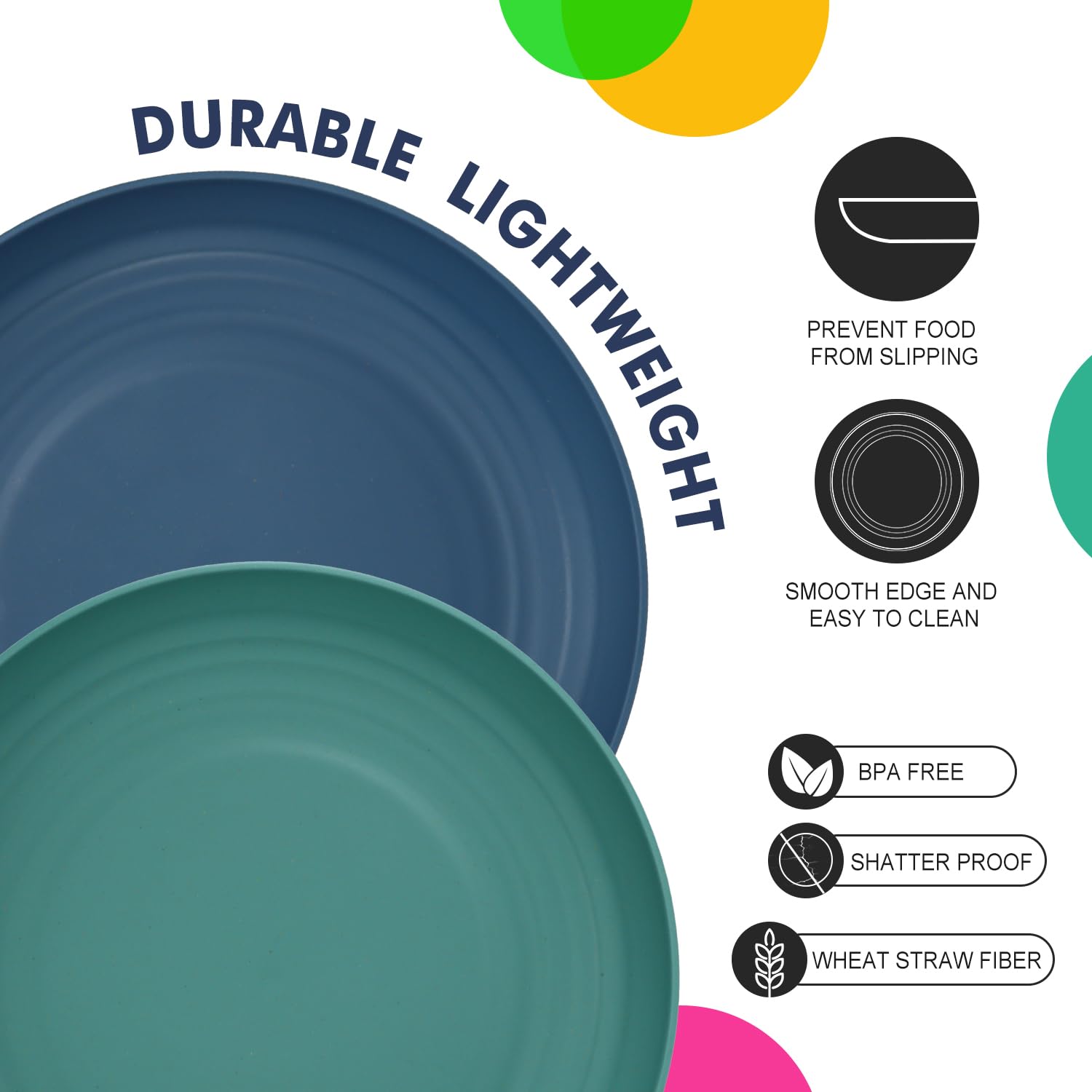 Homienly Deep Dinner Plate in blue delivers calm dining vibes and reliable heat tolerance.